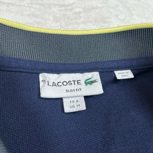 Men’s Lacoste FR4 US Medium Regular Fit Classic Polo Shirt Preppy Stripe Classic - Picture 7 of 10